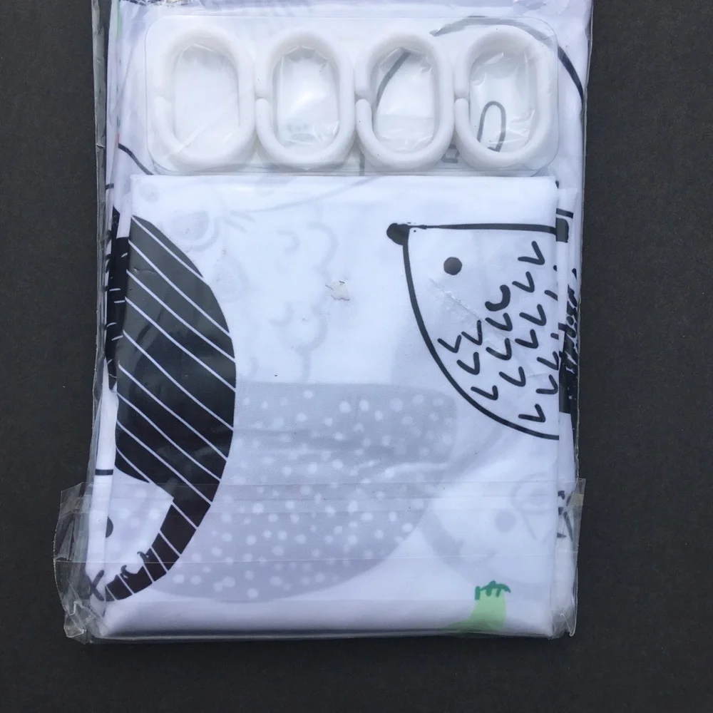 Hedgehogs Shower Curtain Sharp Shirter Polyester Includes Plastic Rings NIP